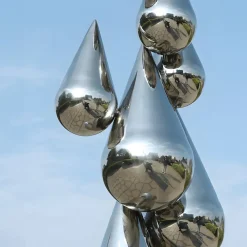Giant|Floor Standing^Statues & Sculptures Raindrop Dream 215cm Silver Metal Garden Sculpture