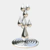 Giant|Floor Standing^Statues & Sculptures Raindrop Ripples 220cm Silver Metal Garden Sculpture