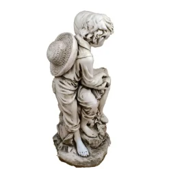 Children^Statues & Sculptures Reading Boy & Girl 88cm Stone Resin Garden Statue