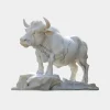Farm|Modern^Statues & Sculptures Regal Bull 120cm White Marble Garden Statue v2
