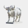 Farm|Modern^Statues & Sculptures Regal Bull 120cm White Marble Garden Statue v3