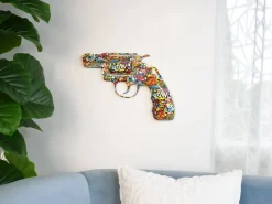 Wall Art|Pop Art^Statues & Sculptures Retro Revolver 32cm Comic Art Resin Wall Sculpture