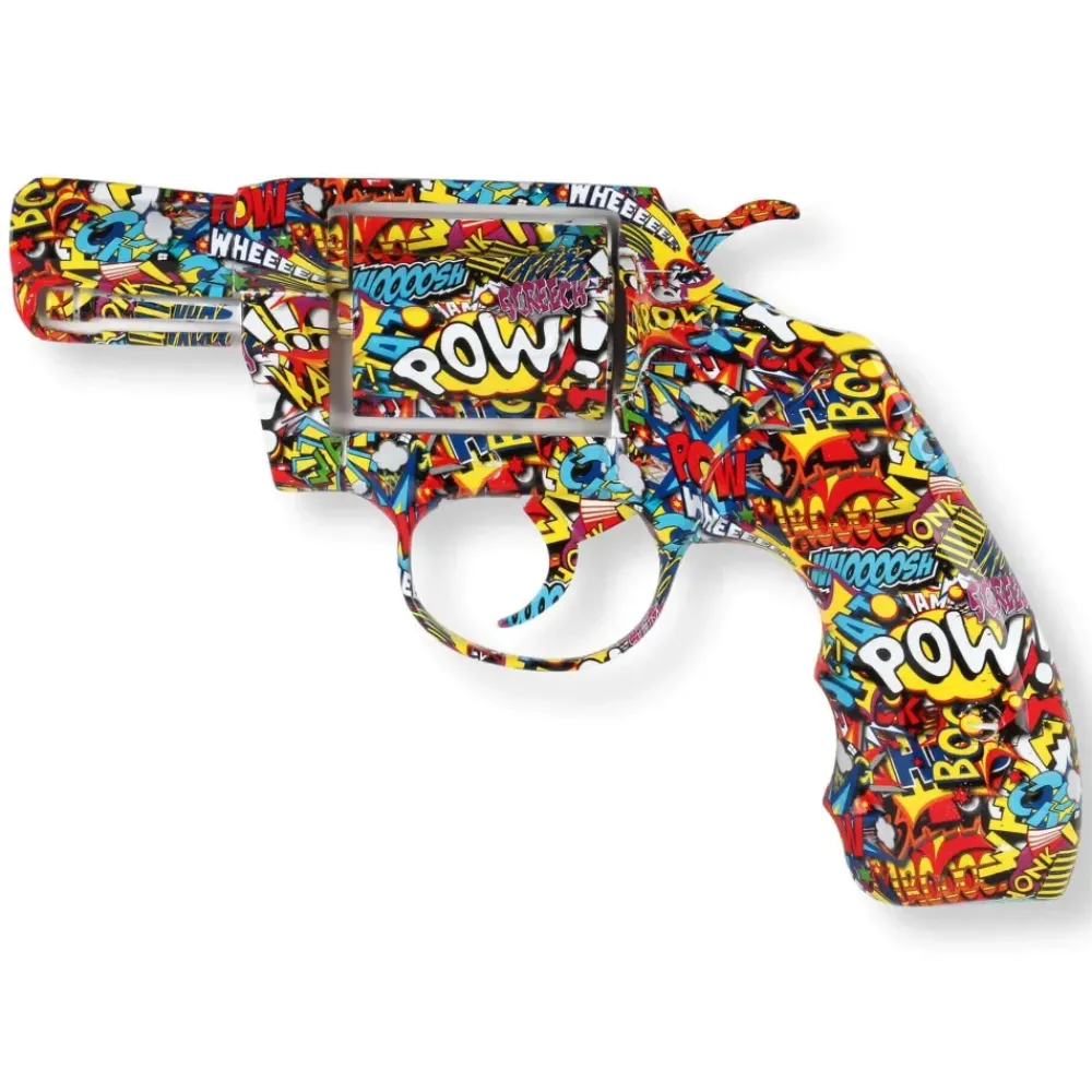 Wall Art|Pop Art^Statues & Sculptures Retro Revolver 32cm Comic Art Resin Wall Sculpture