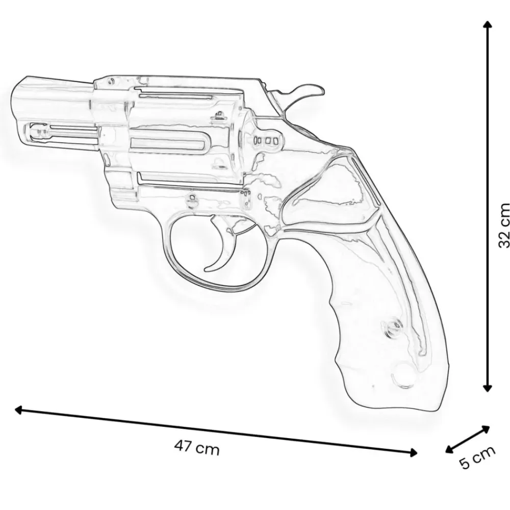 Wall Art|Pop Art^Statues & Sculptures Retro Revolver 32cm Pop Art Resin Wall Sculpture