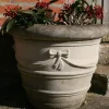 Large|Round^Statues & Sculptures Ribbon Vase 12" Stone Garden Planter
