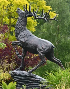 Stags & Deers^Statues & Sculptures Royal Deer 213cm Bronze Metal Garden Statue