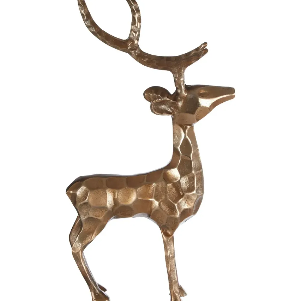 Table Top|Animals^Statues & Sculptures Royal Stag 50cm Gold Metal Indoor Statue