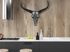 Wall Art|Animals^Statues & Sculptures Sacred Buffalo 63cm Silver Resin Wall Sculpture