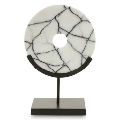 Table Top|Abstract^Statues & Sculptures Sacred Circle 34cm White Marble Indoor Sculpture