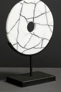 Table Top|Abstract^Statues & Sculptures Sacred Circle 34cm White Marble Indoor Sculpture