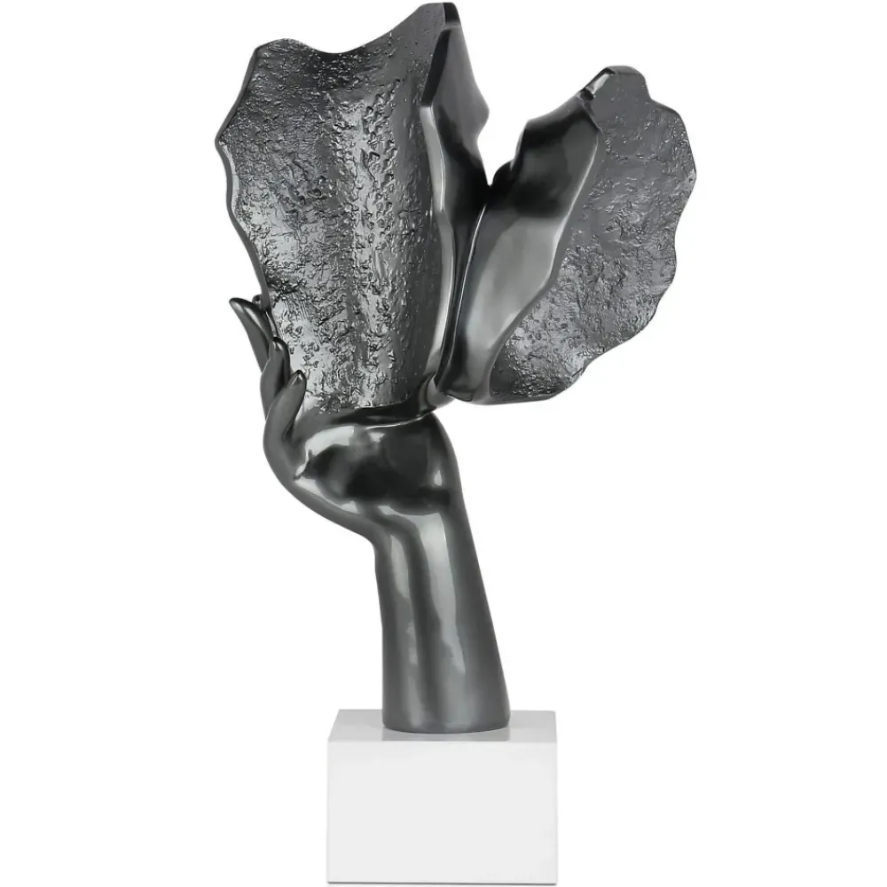 Figurative|Table Top^Statues & Sculptures Secret Kiss 50cm Anthracite Resin Indoor Sculpture