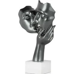 Figurative|Table Top^Statues & Sculptures Secret Kiss 50cm Anthracite Resin Indoor Sculpture