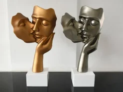 Figurative|Table Top^Statues & Sculptures Secret Kiss 50cm Bronze Resin Indoor Sculpture