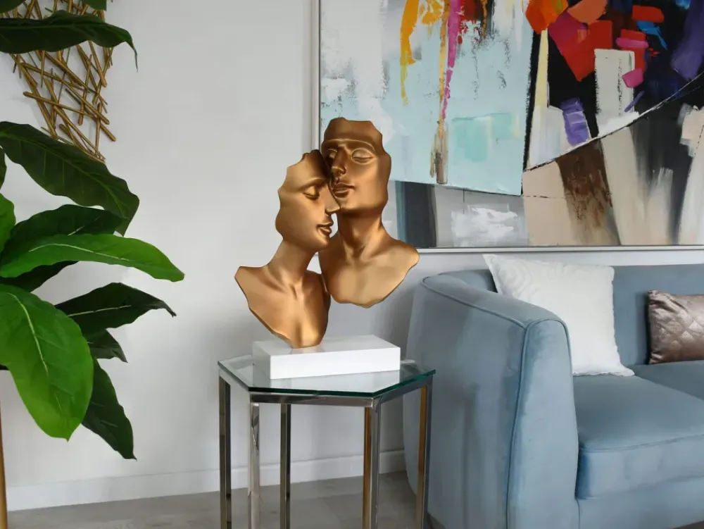 Figurative|Table Top^Statues & Sculptures Secret Lovers 57cm Bronze Resin Indoor Sculpture