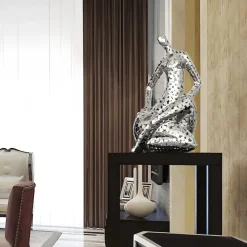 Figurative|Table Top^Statues & Sculptures Silent Soul 81cm Silver Metal Indoor Sculpture