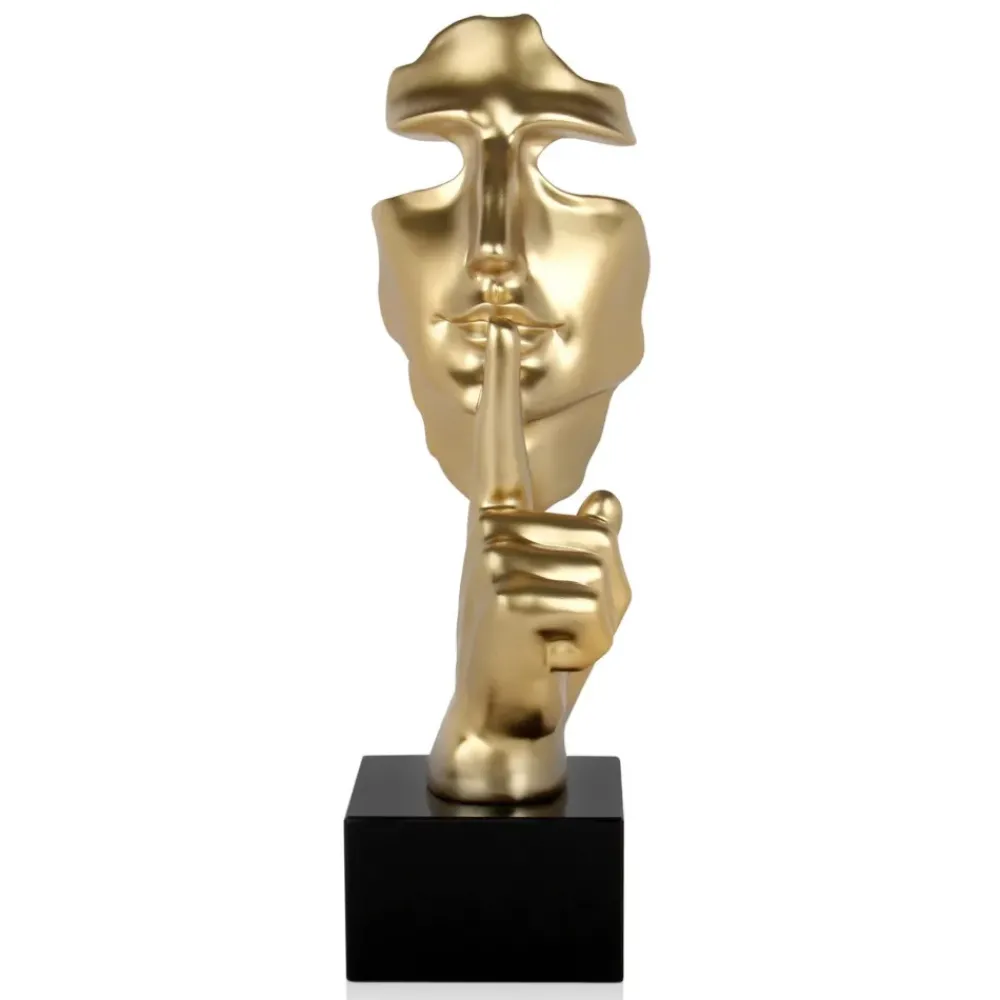 Figurative|Table Top^Statues & Sculptures Silent Warrior 48cm Gold Resin Indoor Sculpture