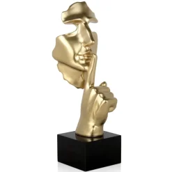 Figurative|Table Top^Statues & Sculptures Silent Warrior 48cm Gold Resin Indoor Sculpture