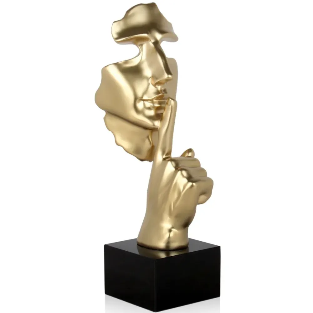 Figurative|Table Top^Statues & Sculptures Silent Warrior 48cm Gold Resin Indoor Sculpture