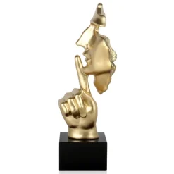 Figurative|Table Top^Statues & Sculptures Silent Warrior 48cm Gold Resin Indoor Sculpture