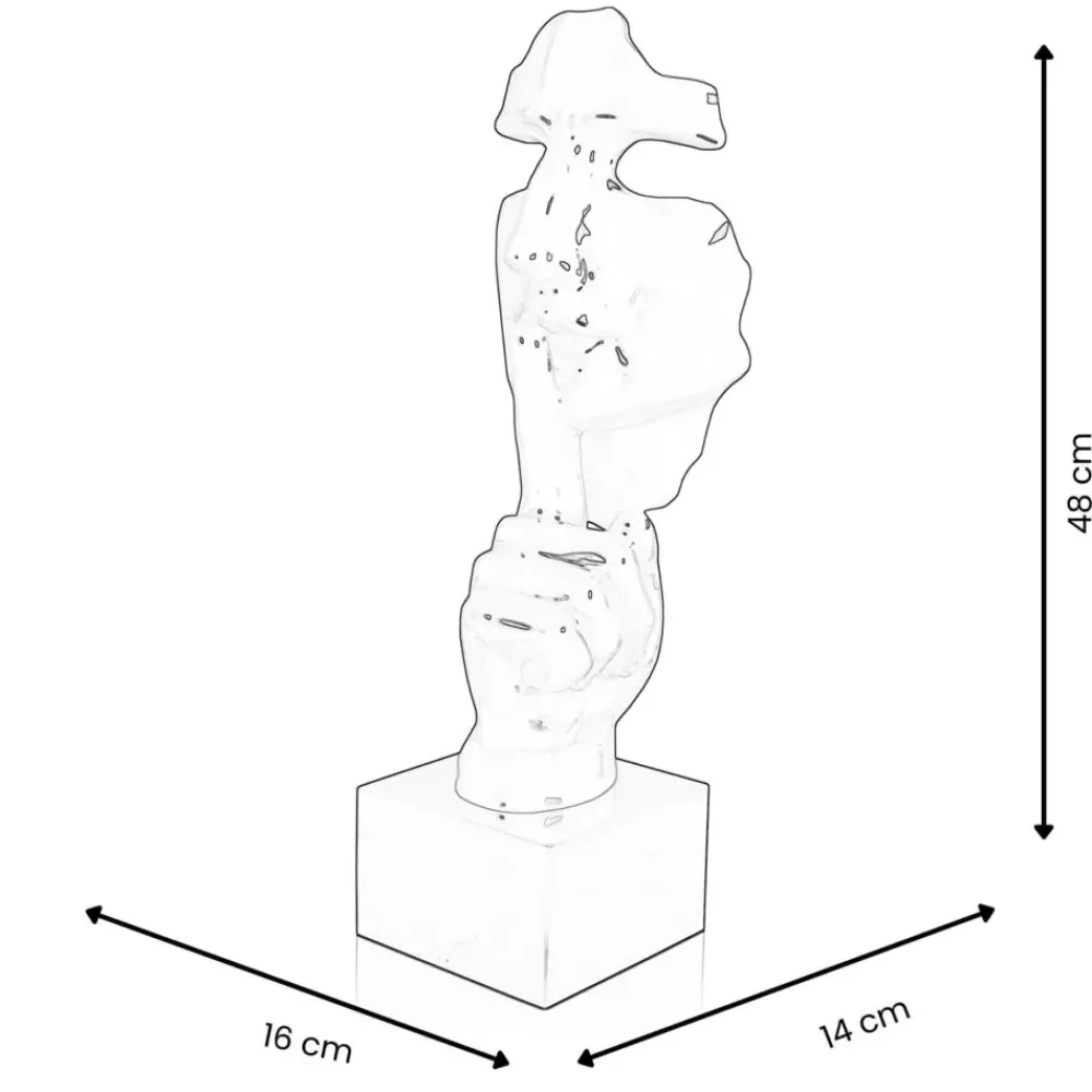 Figurative|Table Top^Statues & Sculptures Silent Warrior 48cm Gold Resin Indoor Sculpture