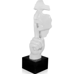 Figurative|Table Top^Statues & Sculptures Silent Warrior 48cm White Resin Indoor Sculpture