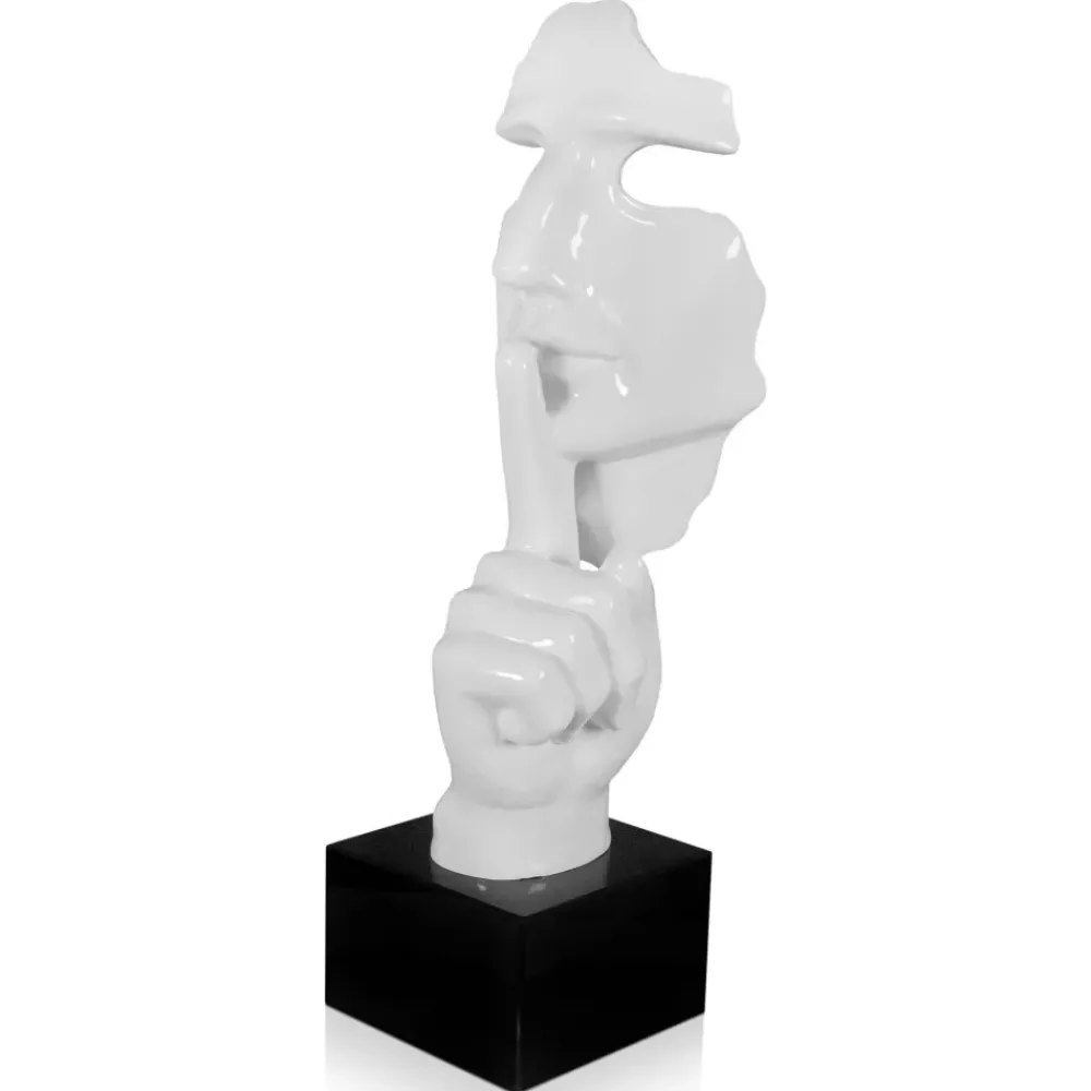 Figurative|Table Top^Statues & Sculptures Silent Warrior 48cm White Resin Indoor Sculpture