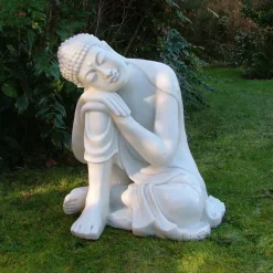 Buddha^Statues & Sculptures Sleeping Buddha 60cm Marble Resin Garden Ornament