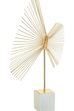 Table Top|Abstract^Statues & Sculptures Solar Flare 66cm Gold Metal Indoor Sculpture