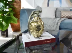 Table Top|Contemporary^Statues & Sculptures Sonic Grenade 25cm Gold Resin Indoor Sculpture