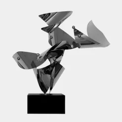 Table Top|Abstract^Statues & Sculptures Spacial Drift 59cm Silver Metal Indoor Sculpture