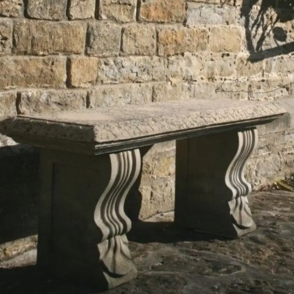Stone Benches^Statues & Sculptures Straight Ivy Stone Garden Bench
