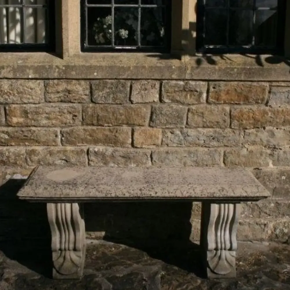 Stone Benches^Statues & Sculptures Straight Ivy Stone Garden Bench