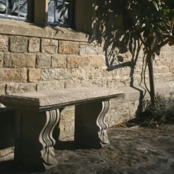 Stone Benches^Statues & Sculptures Straight Plain Stone Garden Bench