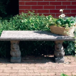 Stone Benches^Statues & Sculptures Straight Plain Top Stone Garden Bench