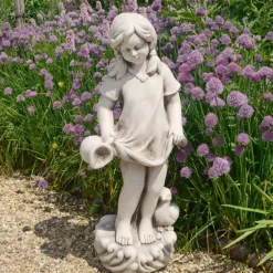 Children^Statues & Sculptures Summer Love Boy & Girl Stone Resin Garden Statues