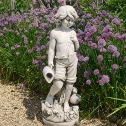 Children^Statues & Sculptures Summer Love Boy & Girl Stone Resin Garden Statues