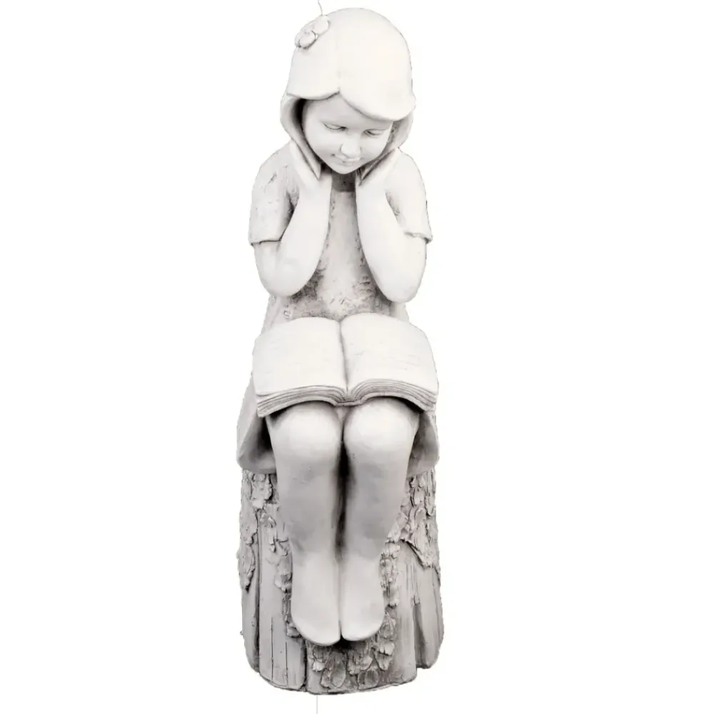 Children^Statues & Sculptures Summer Reading Girl 86cm Stone Resin Garden Statue