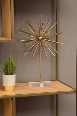 Table Top|Contemporary^Statues & Sculptures Sunburst 46cm Gold Metal Indoor Sculpture