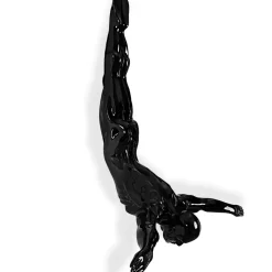 Figurative|Wall Art^Statues & Sculptures The Diver 55cm Black Resin Wall Sculpture