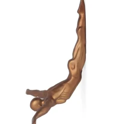 Figurative|Wall Art^Statues & Sculptures The Diver 55cm Bronze Resin Wall Sculpture