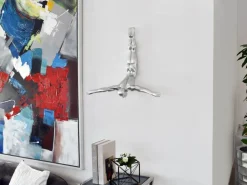 Figurative|Wall Art^Statues & Sculptures The Diver 55cm Silver Resin Wall Sculpture
