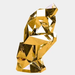 Floor Standing|Low Poly^Statues & Sculptures The Thinker 130cm Gold Geometric Metal Garden Sculpture