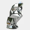 Floor Standing|Low Poly^Statues & Sculptures The Thinker 130cm Silver Geometric Metal Garden Sculpture