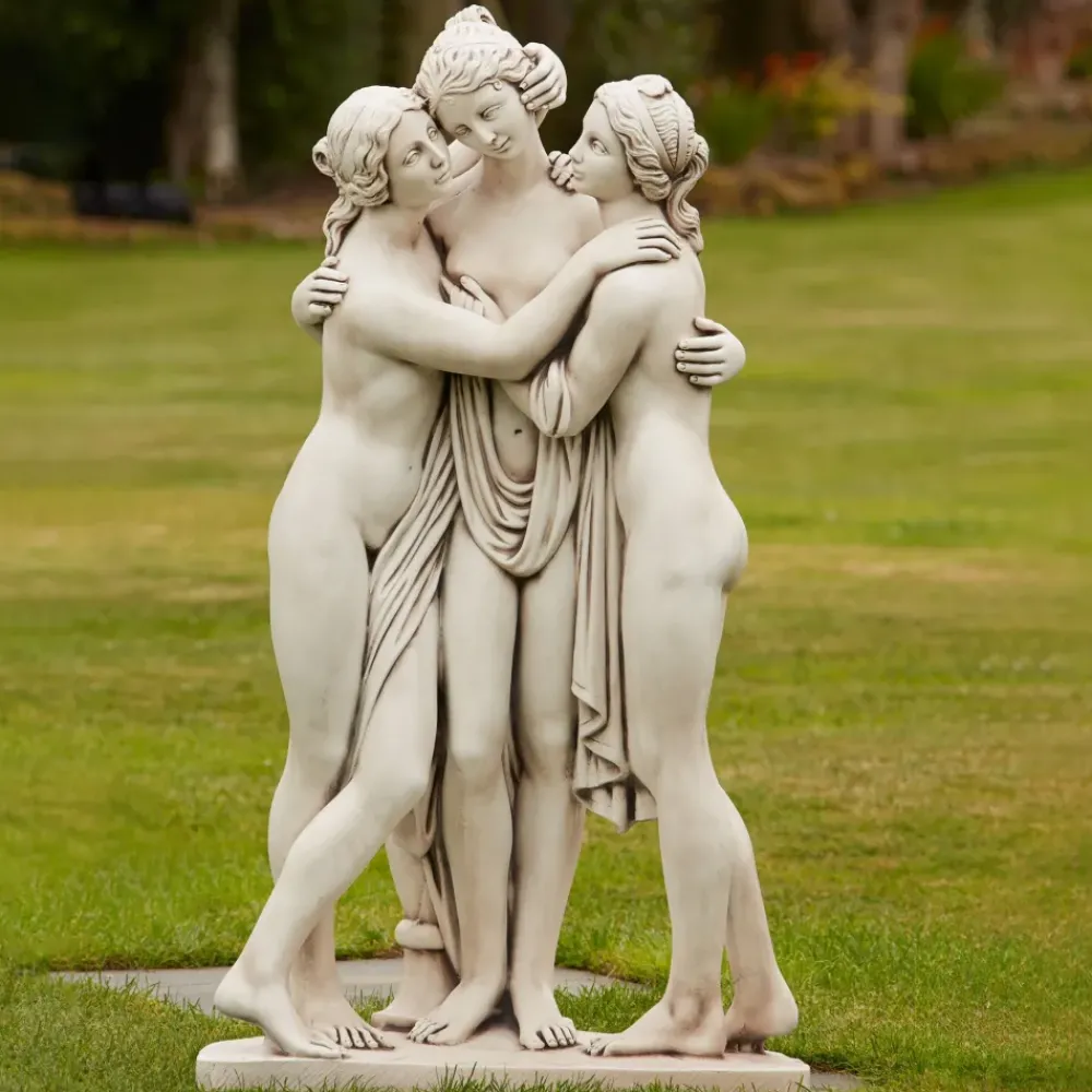 Greek^Statues & Sculptures Three Graces Portland Stone Garden Statue