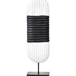 Table Top|Abstract^Statues & Sculptures Tic-Tac 60cm Black & White Wood Indoor Sculpture