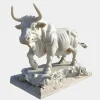 Farm|Modern^Statues & Sculptures Titan Bull 150cm White Marble Garden Statue v1