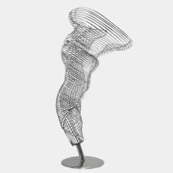 Floor Standing|Abstract^Statues & Sculptures Tornado 152cm Silver Metal Garden Sculpture