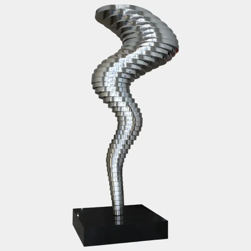 Giant|Floor Standing^Statues & Sculptures Tornado 197cm Silver Metal Garden Sculpture v3