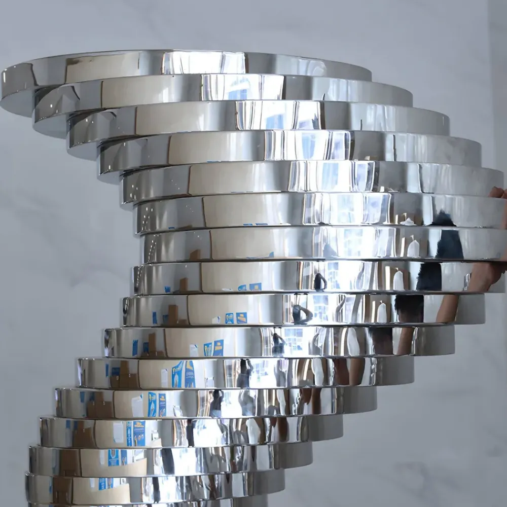 Giant|Floor Standing^Statues & Sculptures Tornado 197cm Silver Metal Garden Sculpture v3