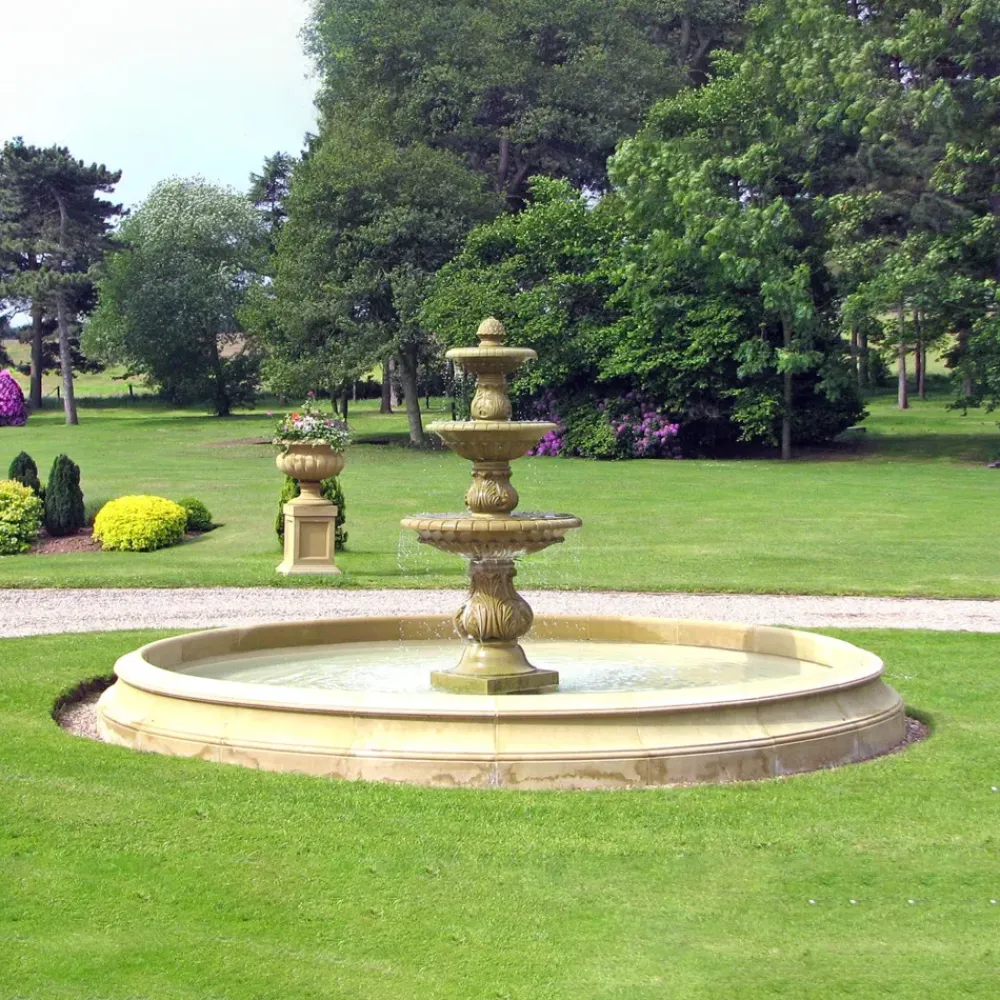 Water Features^Statues & Sculptures Triple Tier Fountain & Pool Surround Stone Water Feature